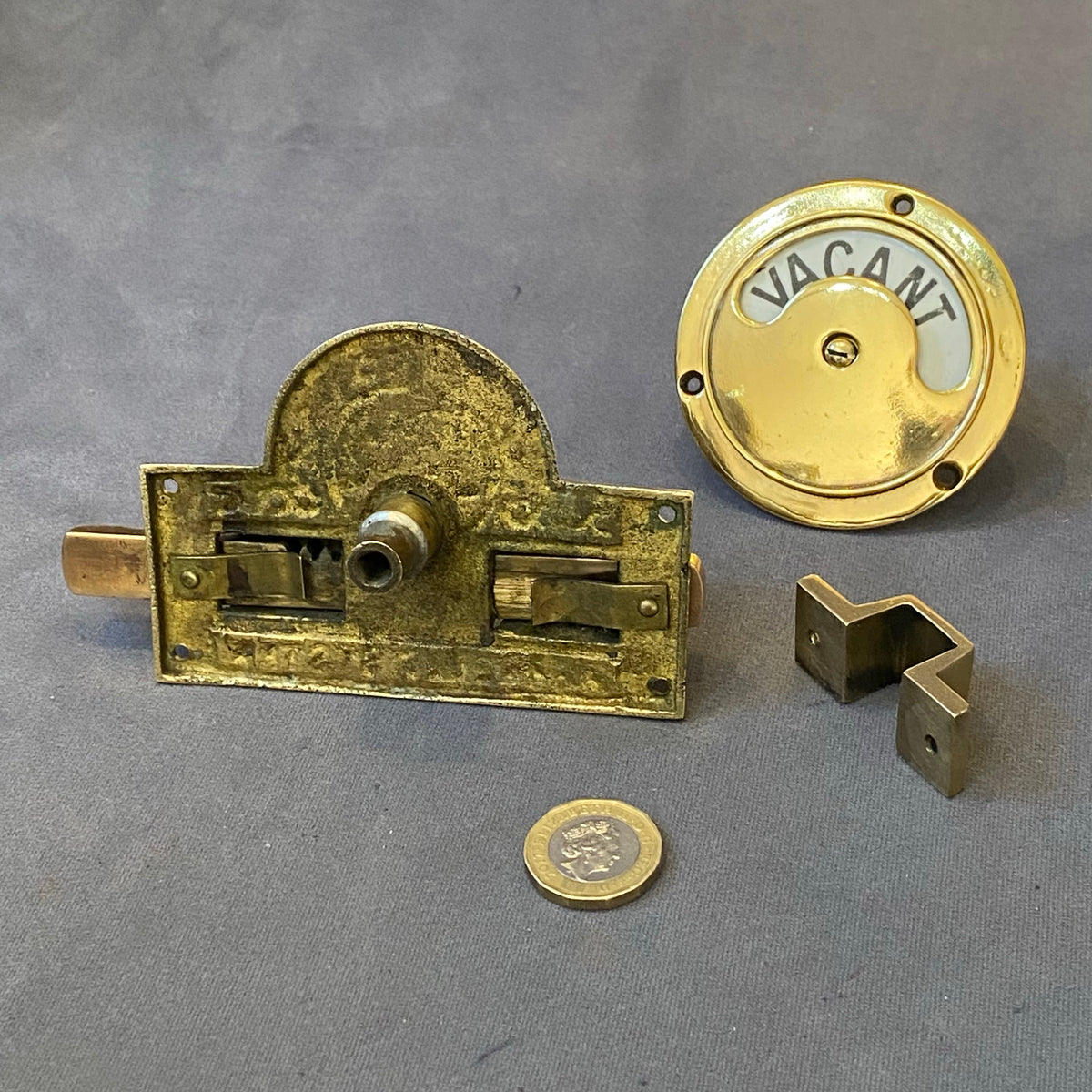 Brass Loo Door Bolt Set