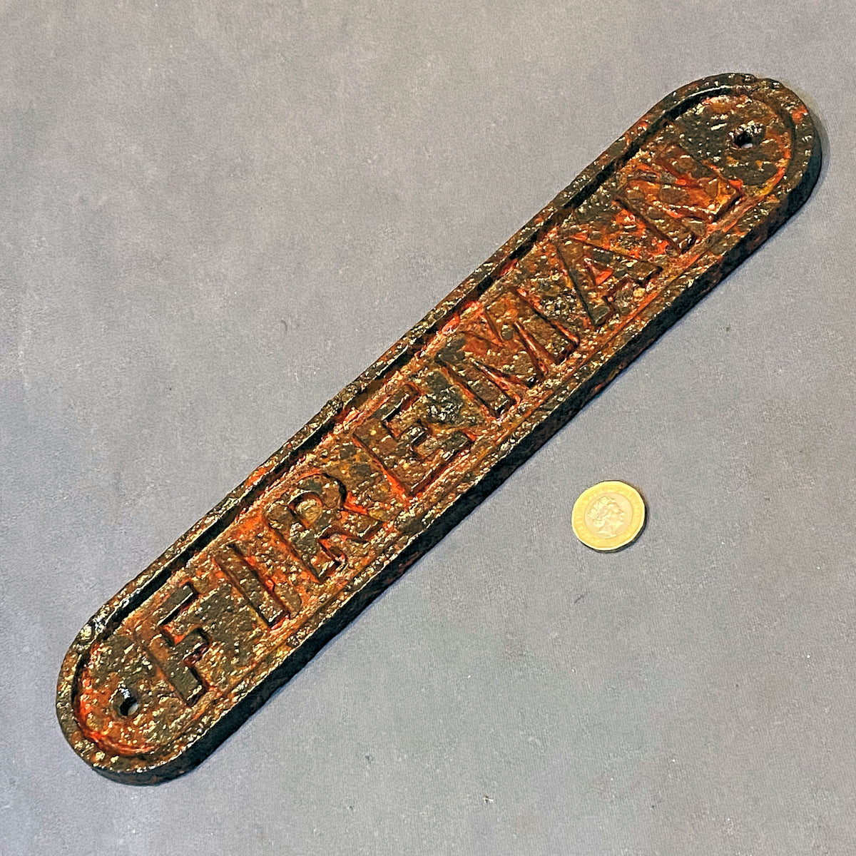 Fireman Cast Iron Name Plate