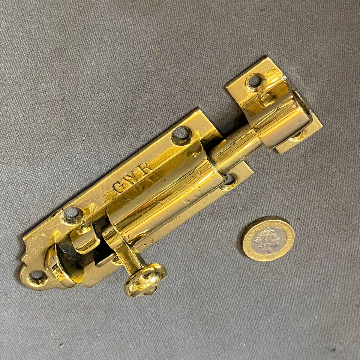 4" GWR Brass Door Bolt