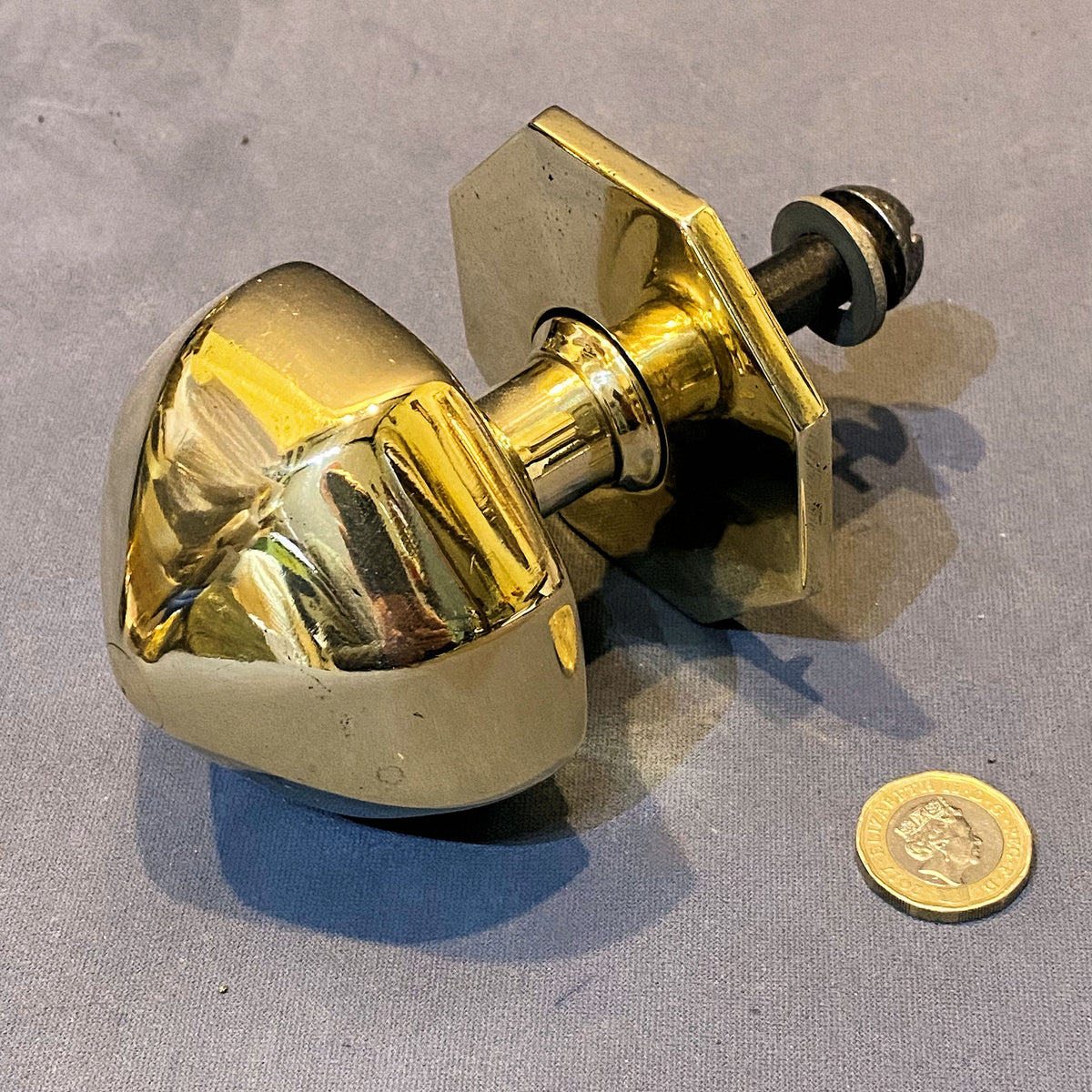 Octagonal Brass Door Pull Knob