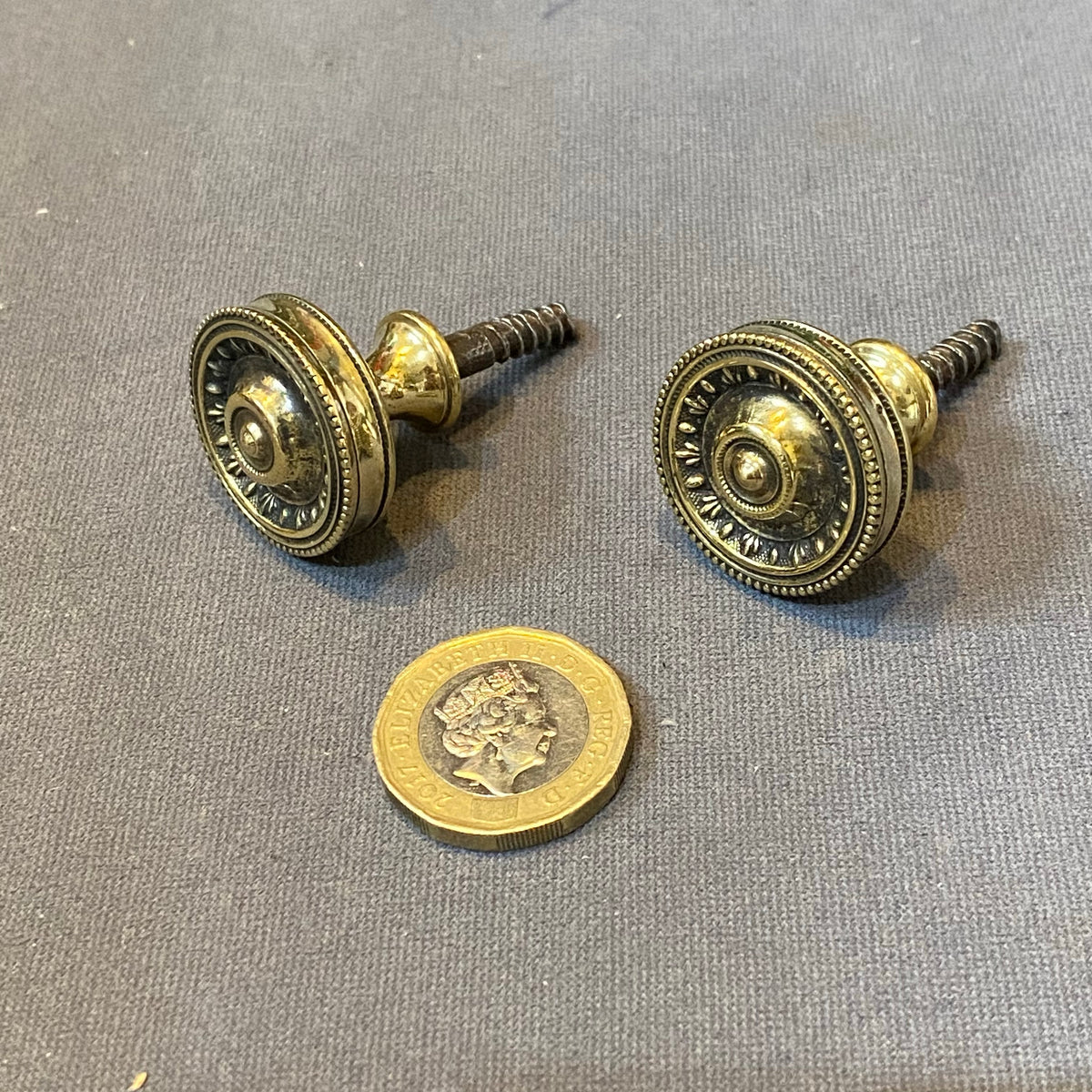 Pair of Brass Cupboard Knobs