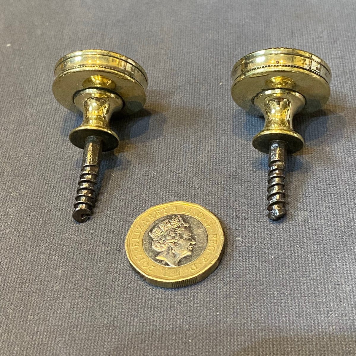 Pair of Brass Cupboard Knobs