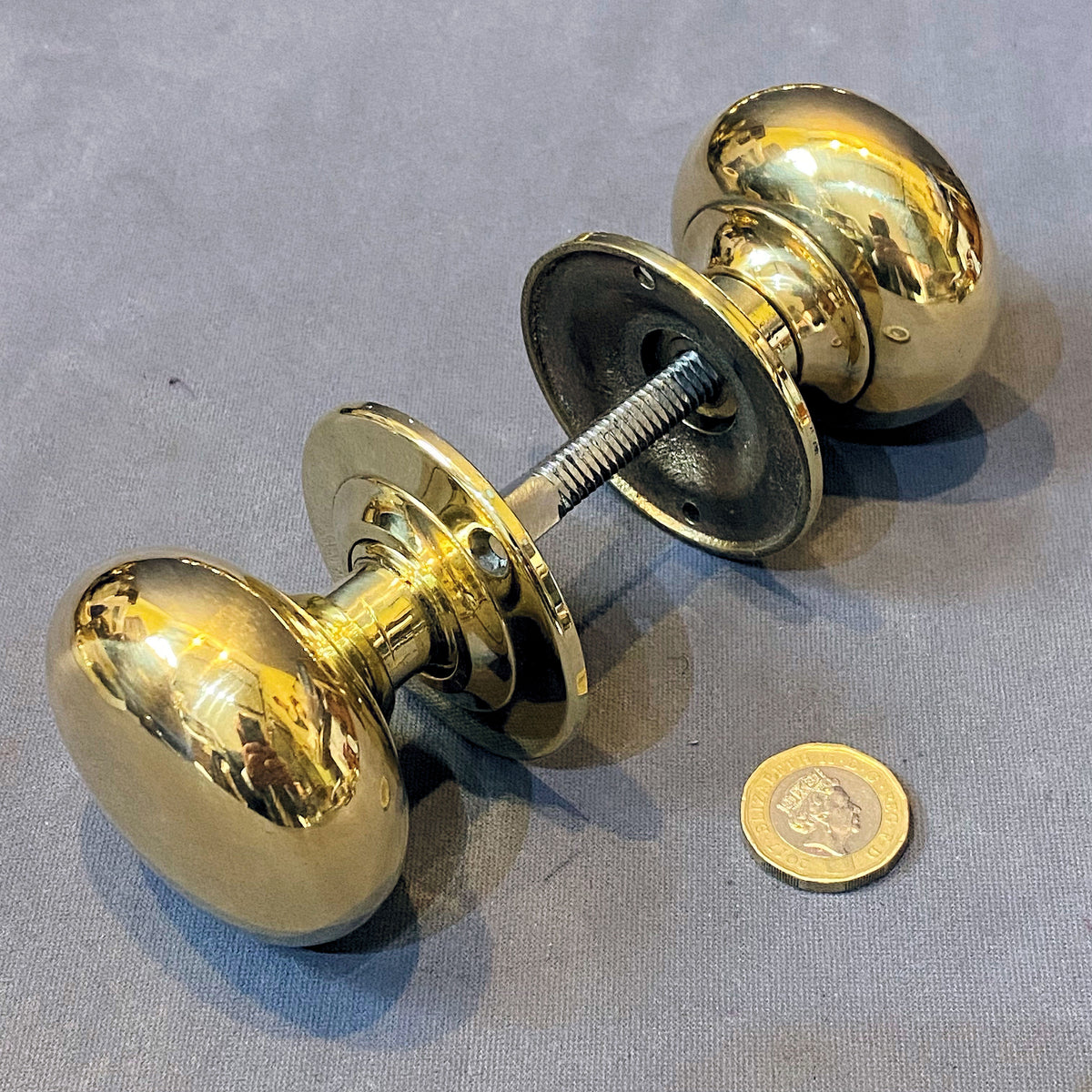 Pair of Brass Door Handles, 3 matching available