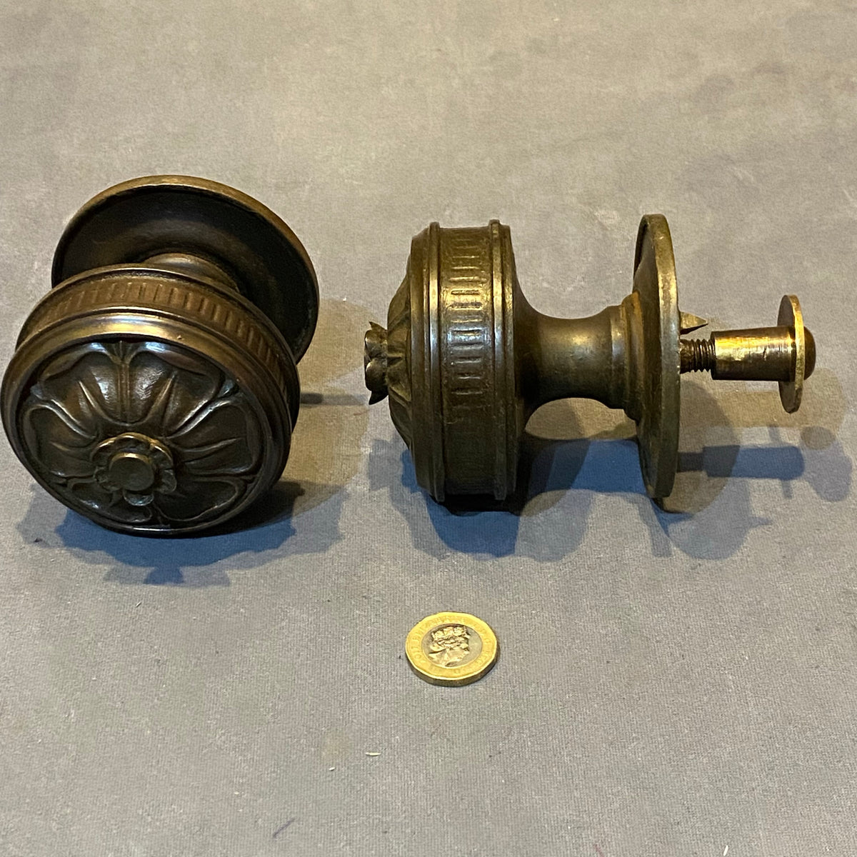 Pair of Cast Bronze Door Pulls