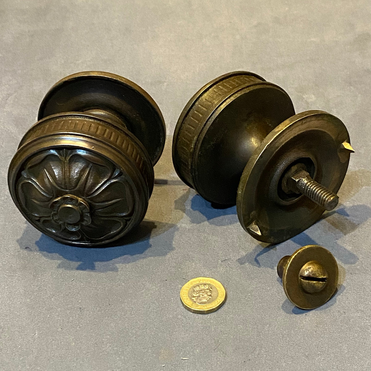 Pair of Cast Bronze Door Pulls