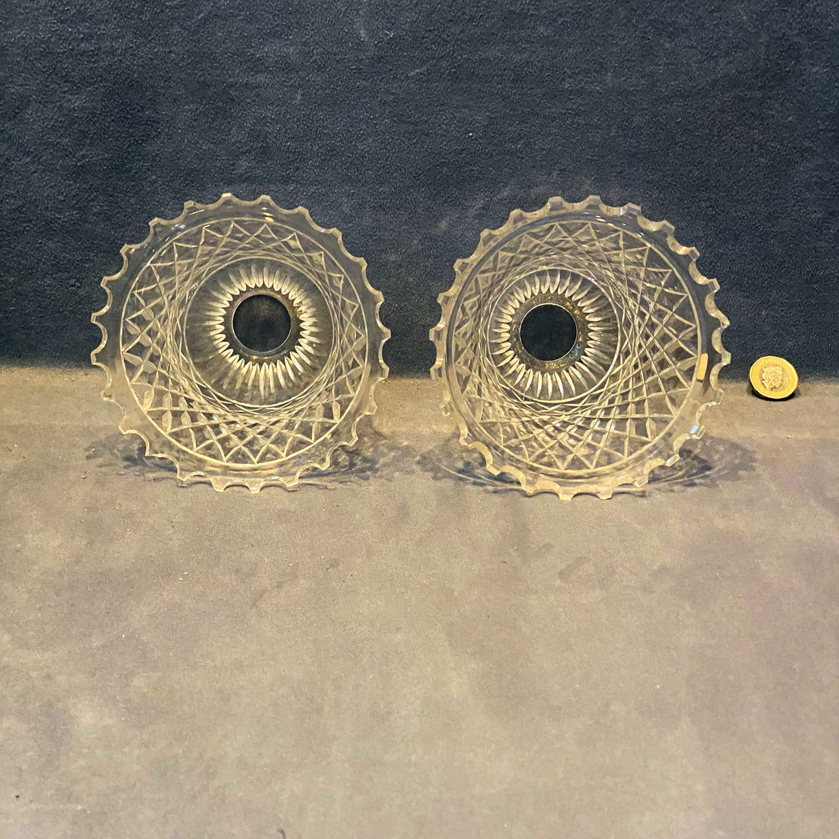 Pair of Cut Glass Lamp Shades