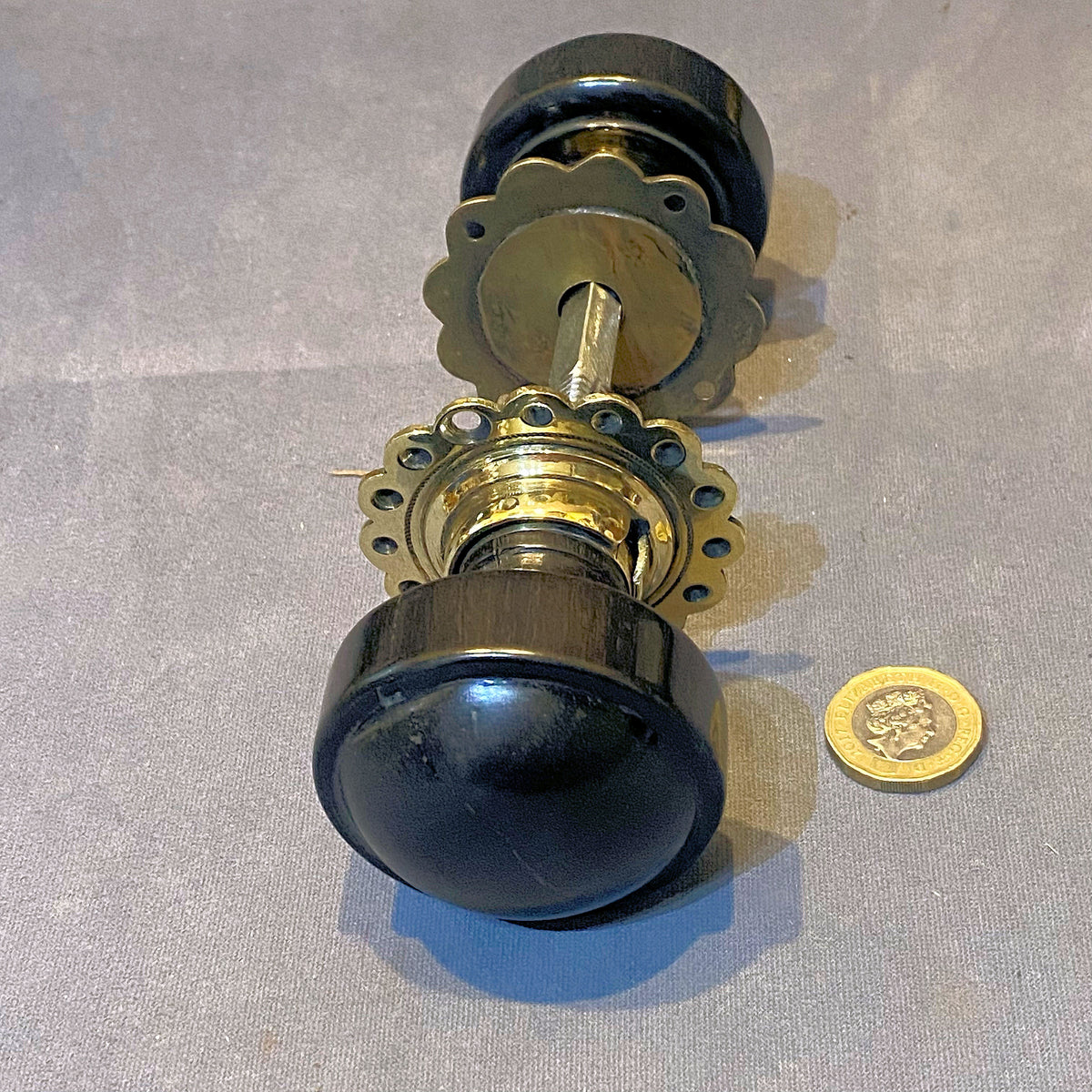 Pair of Ebony Door Handles, 5 very similar pairs available