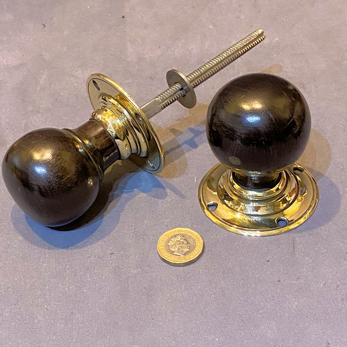 Pair of Ebony Door Handles