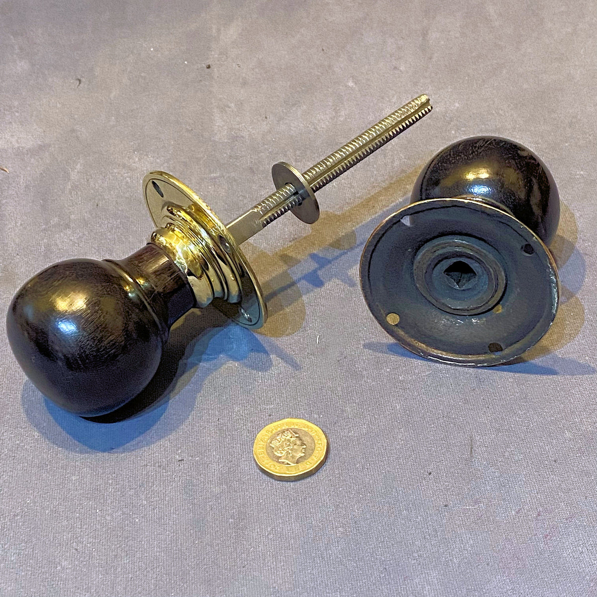 Pair of Ebony Door Handles