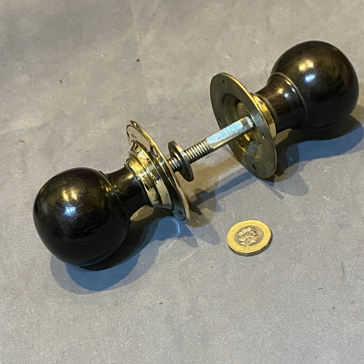 Pair of Ebony Door Handles
