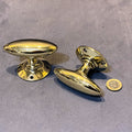 Pair of Oval Brass Door Handles, 2 pairs available