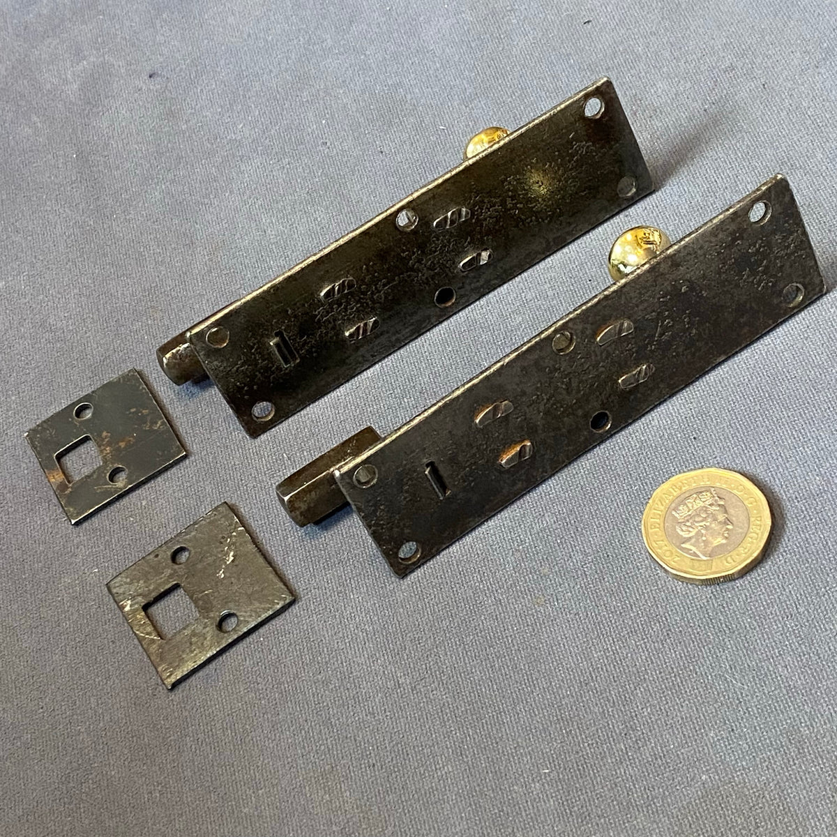 Pair of 4" Wrought Iron Cupboard Door Bolts
