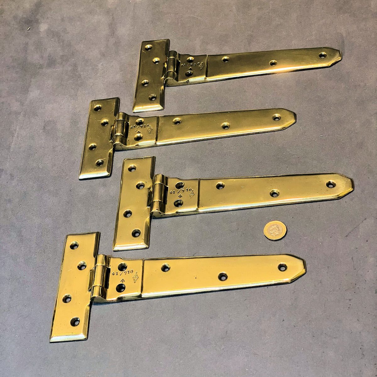 Set of 4 Matching Brass Door Hinges