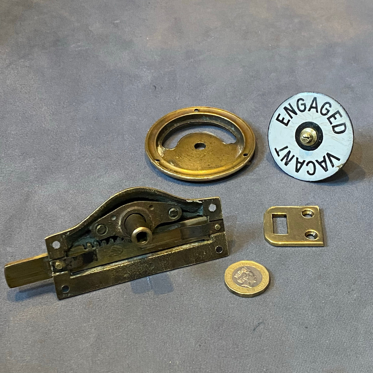 Vacant Engaged Brass Loo Door Bolt