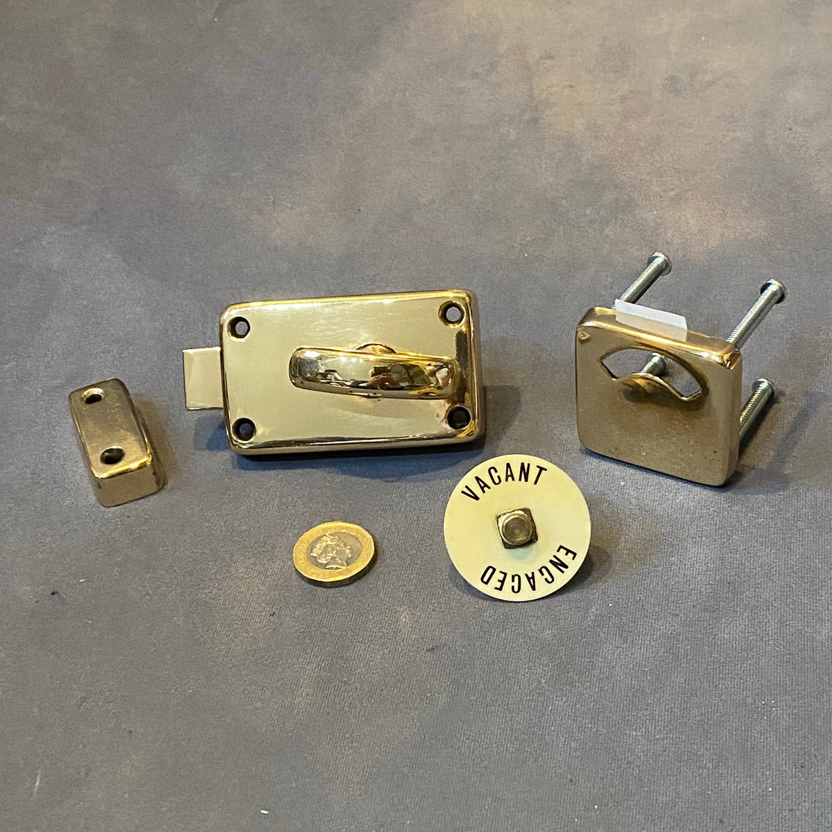 Vacant Engaged Brass Loo Door Bolt