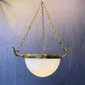 White Glass Bowl Electric Light Fitting