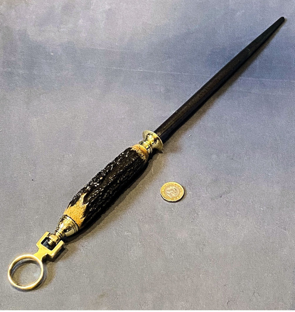 Antler Handled Butchers Steel — Steel, late 19th century