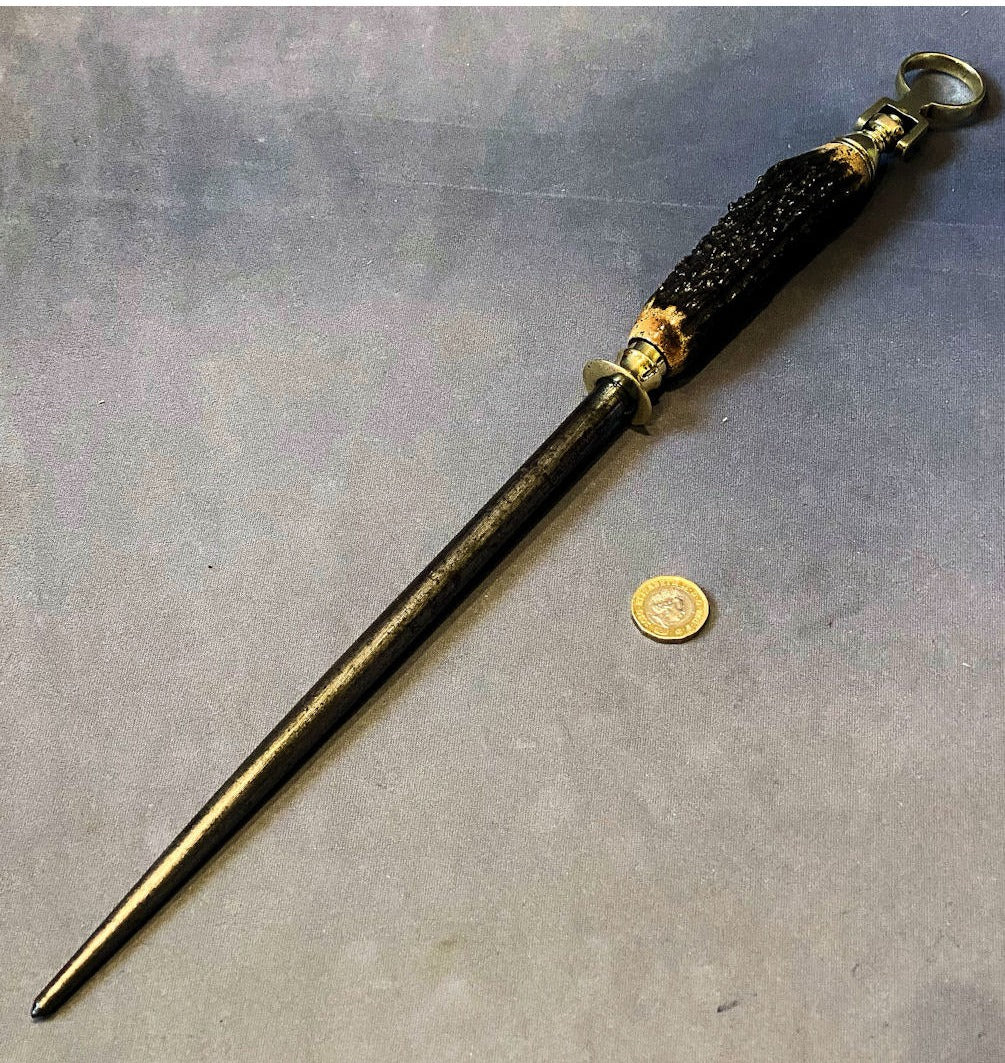 Antler Handled Butchers Steel — view 2