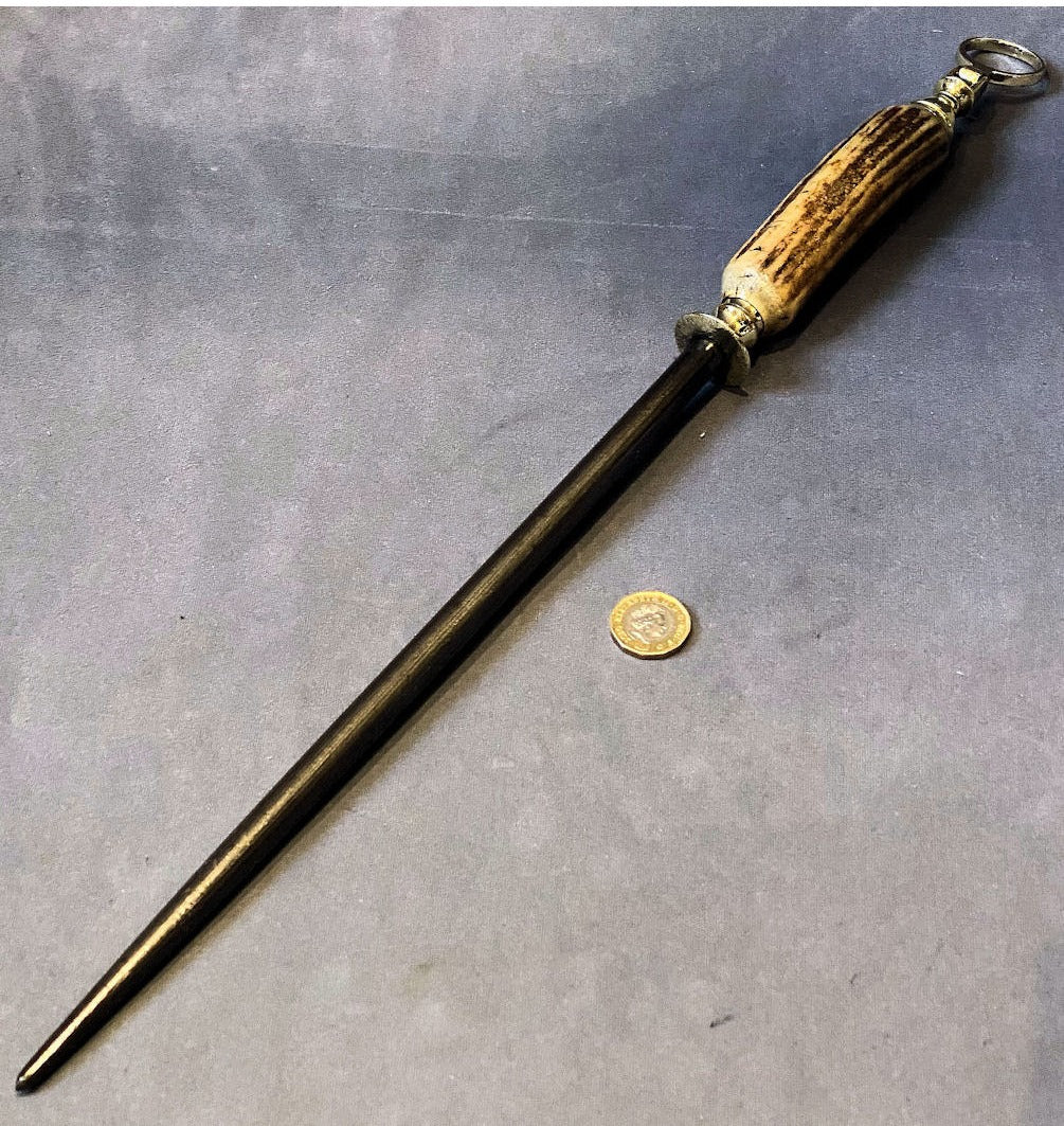 Antler Handled Butchers Steel — view 2
