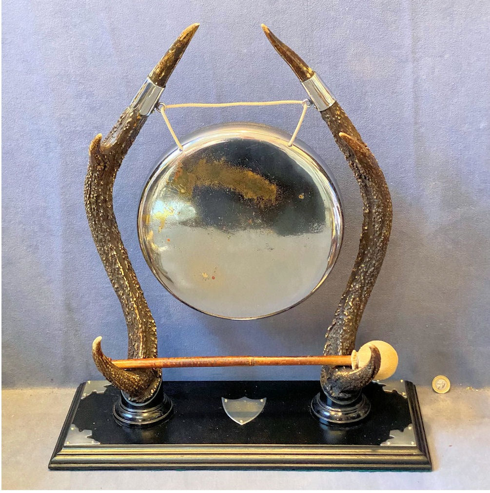Antlers Table Dinner Gong — Chrome, late 19th century