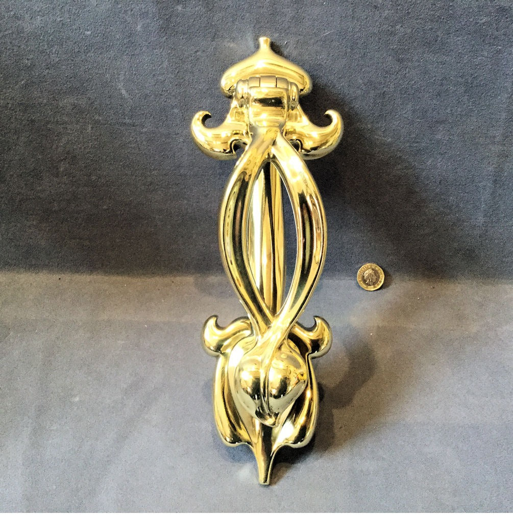 Art Nouveau Brass Door Knocker — Brass, late 19th century