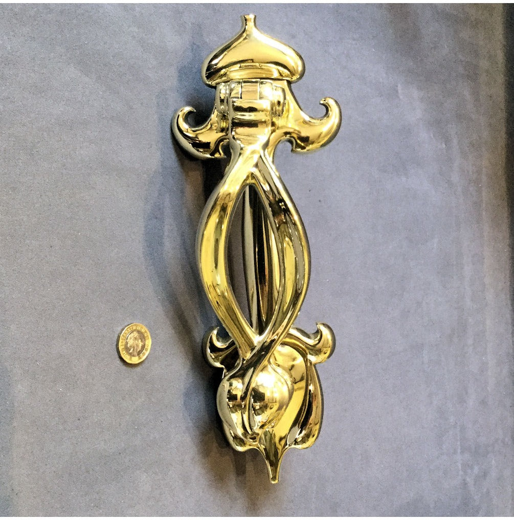Art Nouveau Brass Door Knocker — view 3