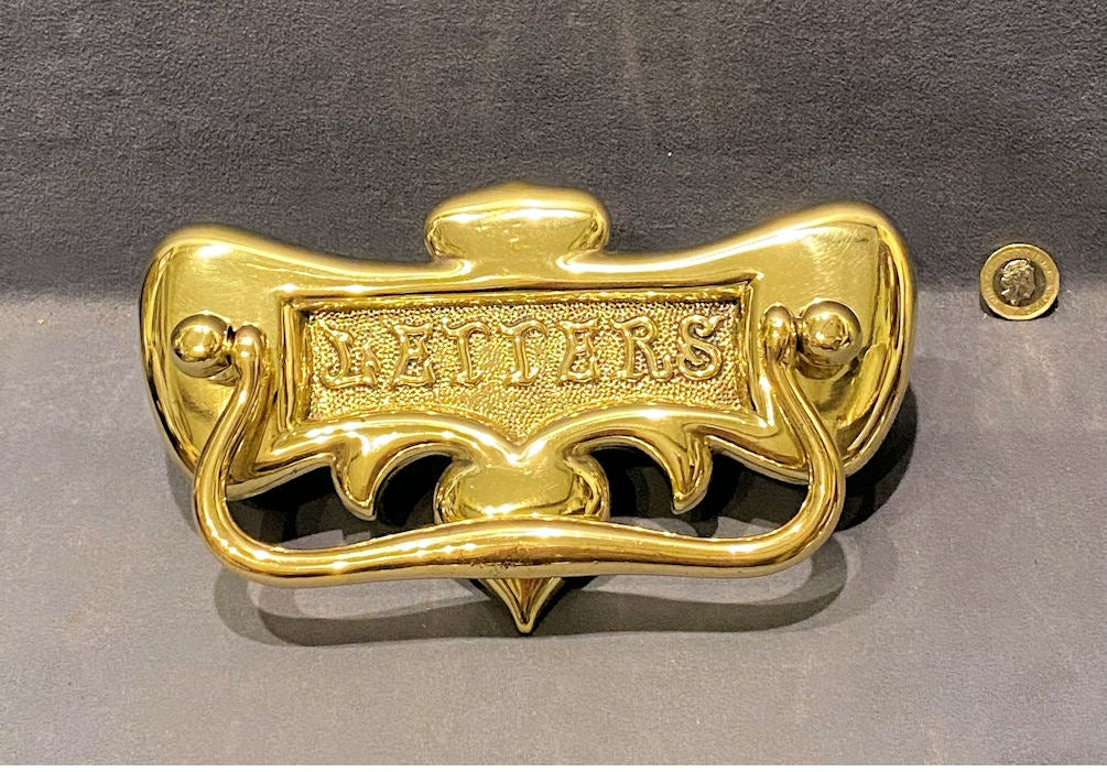 Art Nouveau Brass Letter Flap / Door Knocker — Brass