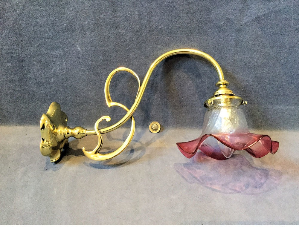 Art Nouveau Brass Wall Light — Brass, late 19th century