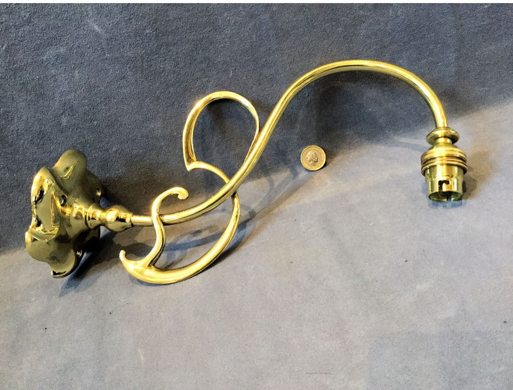 Art Nouveau Brass Wall Light — view 3