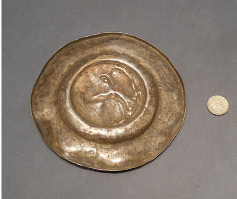 Arts and Crafts Brass Rat Plate — view 2