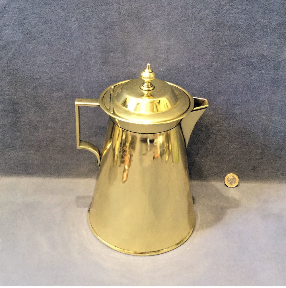 Arts & Crafts Brass Water Jug — Brass, late 19th century