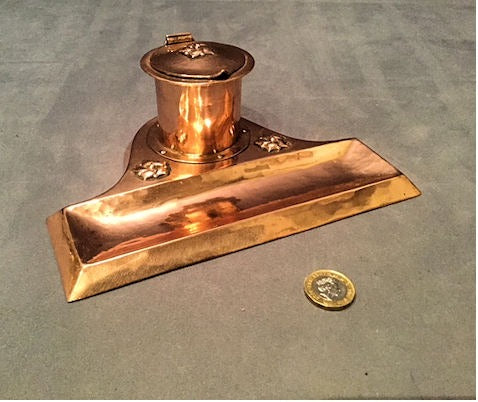 Arts and Crafts Copper Inkwell — Copper, circa 1900
