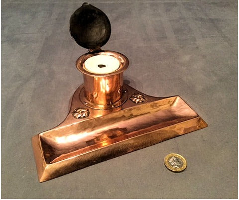 Arts and Crafts Copper Inkwell — view 2