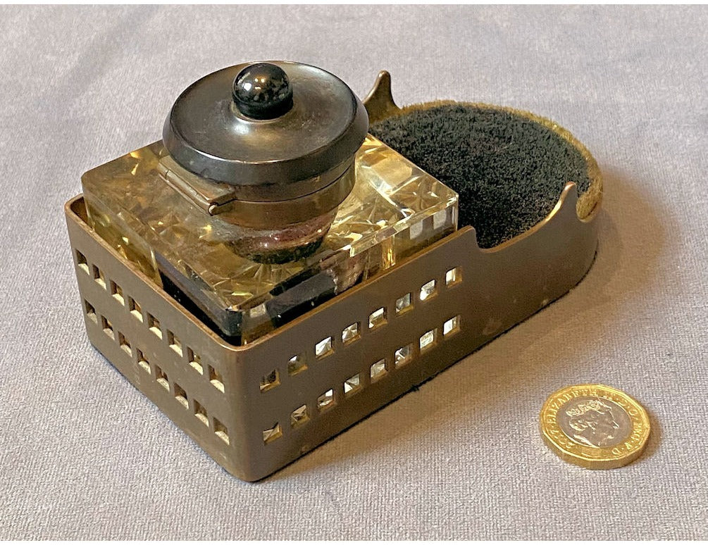 Arts & Crafts Inkwell with Brush Wipe — view 2