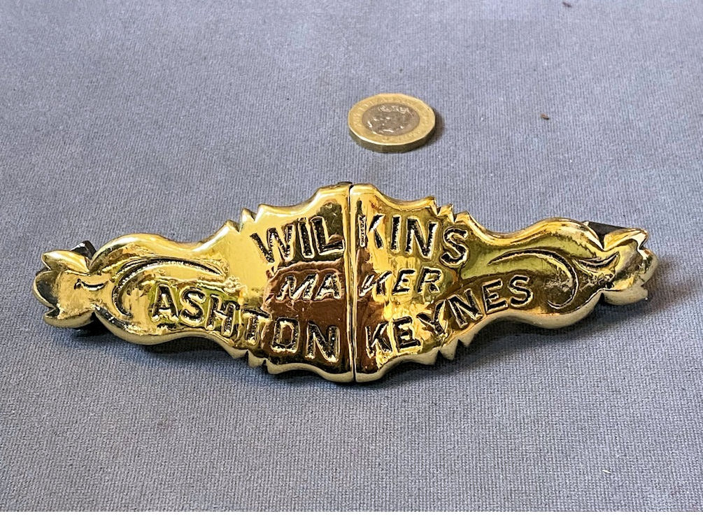 Ashton Keynes Saddler's Brass Name Plate — Brass, late 19th century