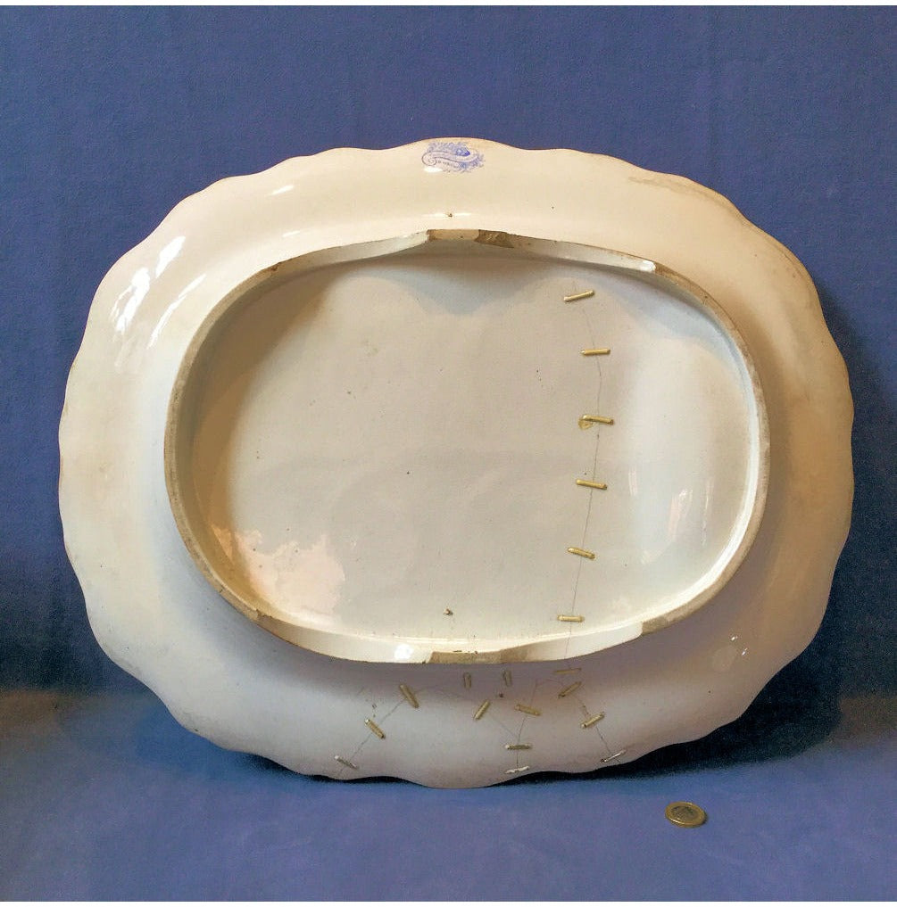 Asiatic Pheasant Blue and White Platter — view 2