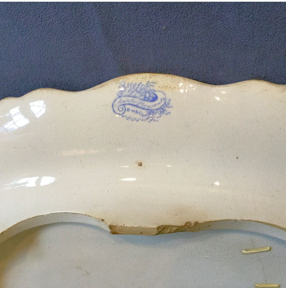 Asiatic Pheasant Blue and White Platter — view 3