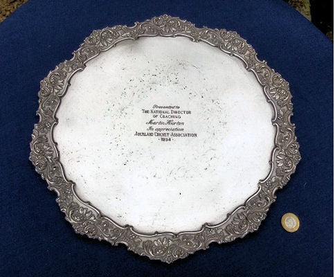 Auckland Cricket Association Tray — Silver plate, circa 1774