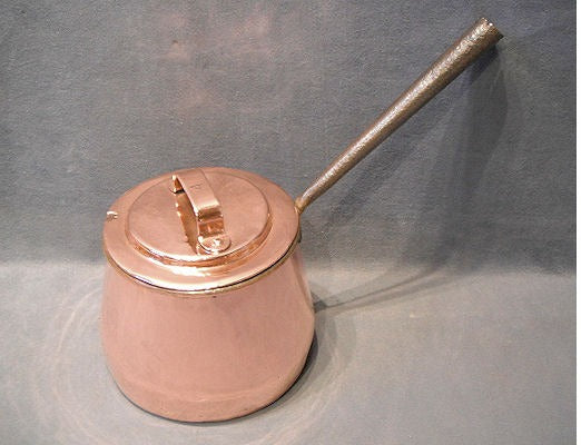 Bellied Copper Saucepan and Lid — Copper, late 19th century