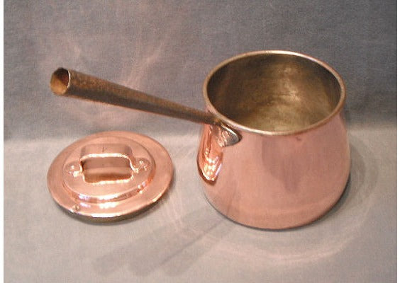 Bellied Copper Saucepan and Lid — view 2
