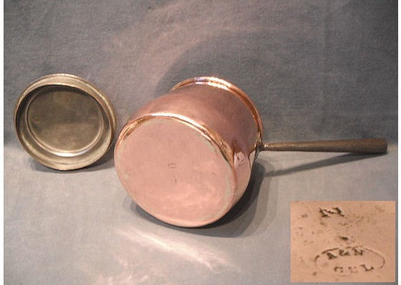 Bellied Copper Saucepan and Lid — view 3