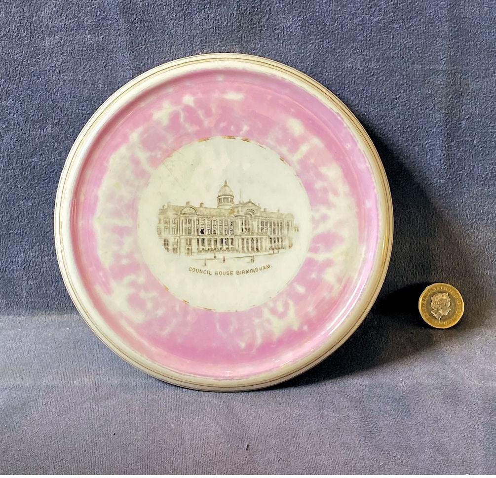 Birmingham Souvenir Teapot Stand — Ceramic, late 19th century