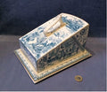 Blue and White Dairy Maids Cheese Dish and Cover — late 19th century