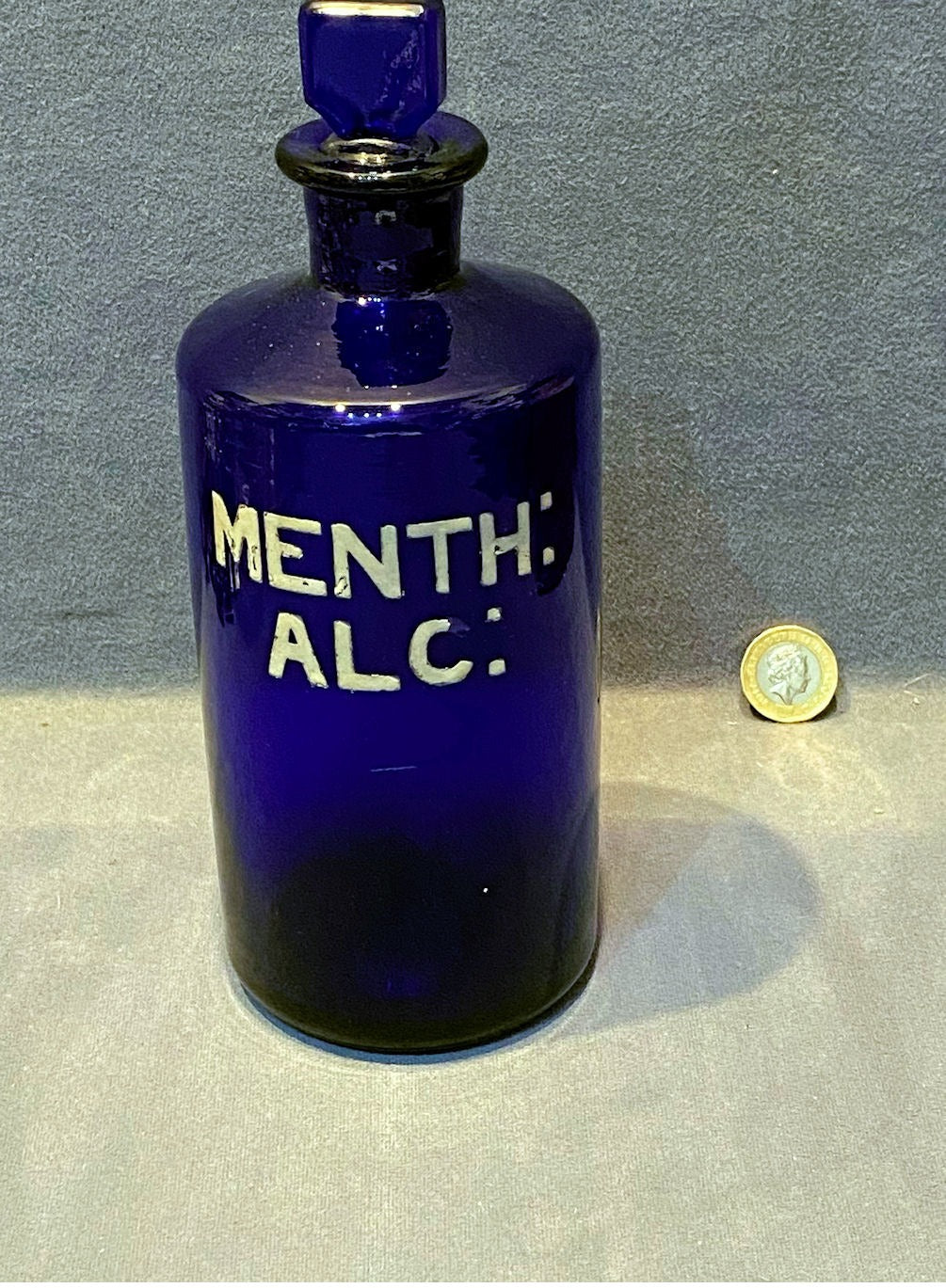 Blue Glass Chemist Jar — Glass, late 19th century