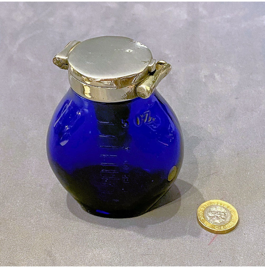 Blue Glass Personal Spitoon — view 2