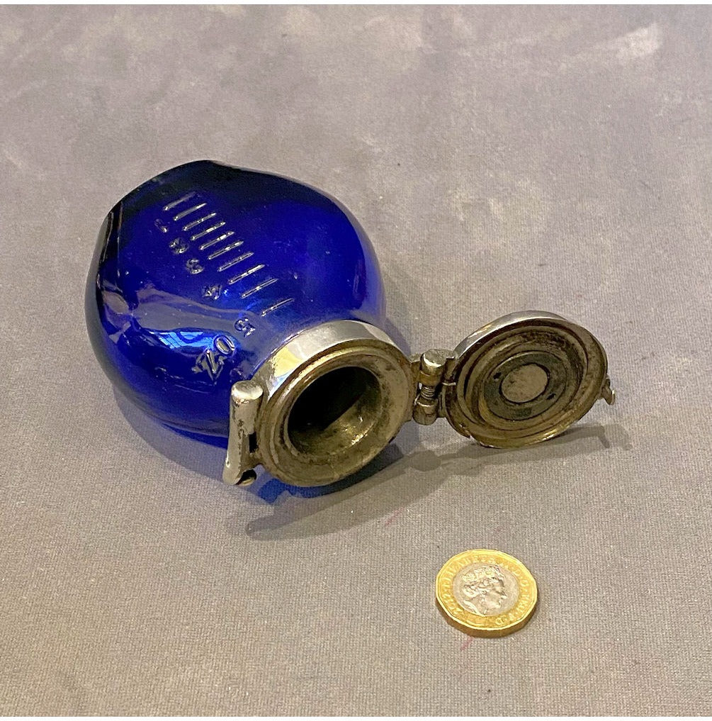 Blue Glass Personal Spitoon — view 4