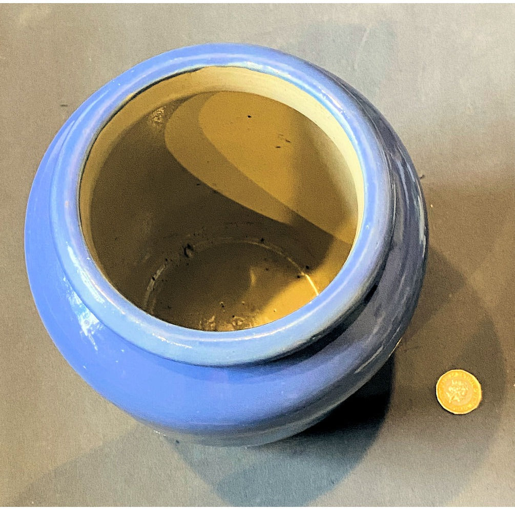 Blue Glazed Stoneware Jar, 2 available — view 2