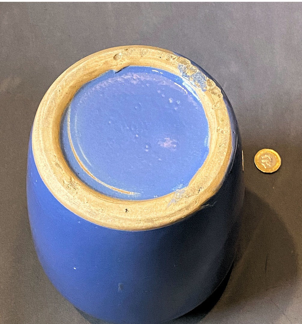 Blue Glazed Stoneware Jar, 2 available — view 3
