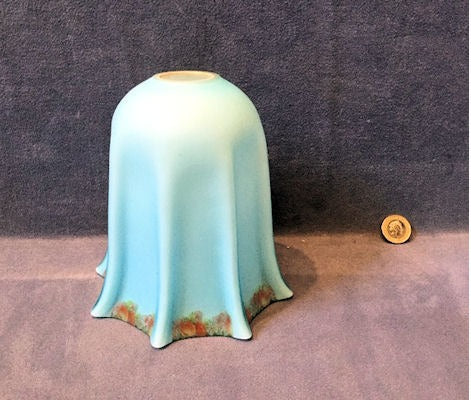 Blue Overlaid Glass Lamp Shade — Glass, 1920's