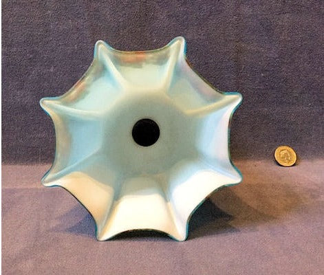 Blue Overlaid Glass Lamp Shade — view 2